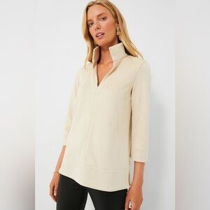 TUCKERNUCK Bone Suede Margot Top 3/4 sleeves tan